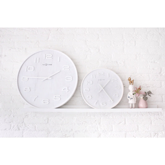 NeXtime - Wall clock – 35 cm - Wood - White - 'Wood Wood Medium'