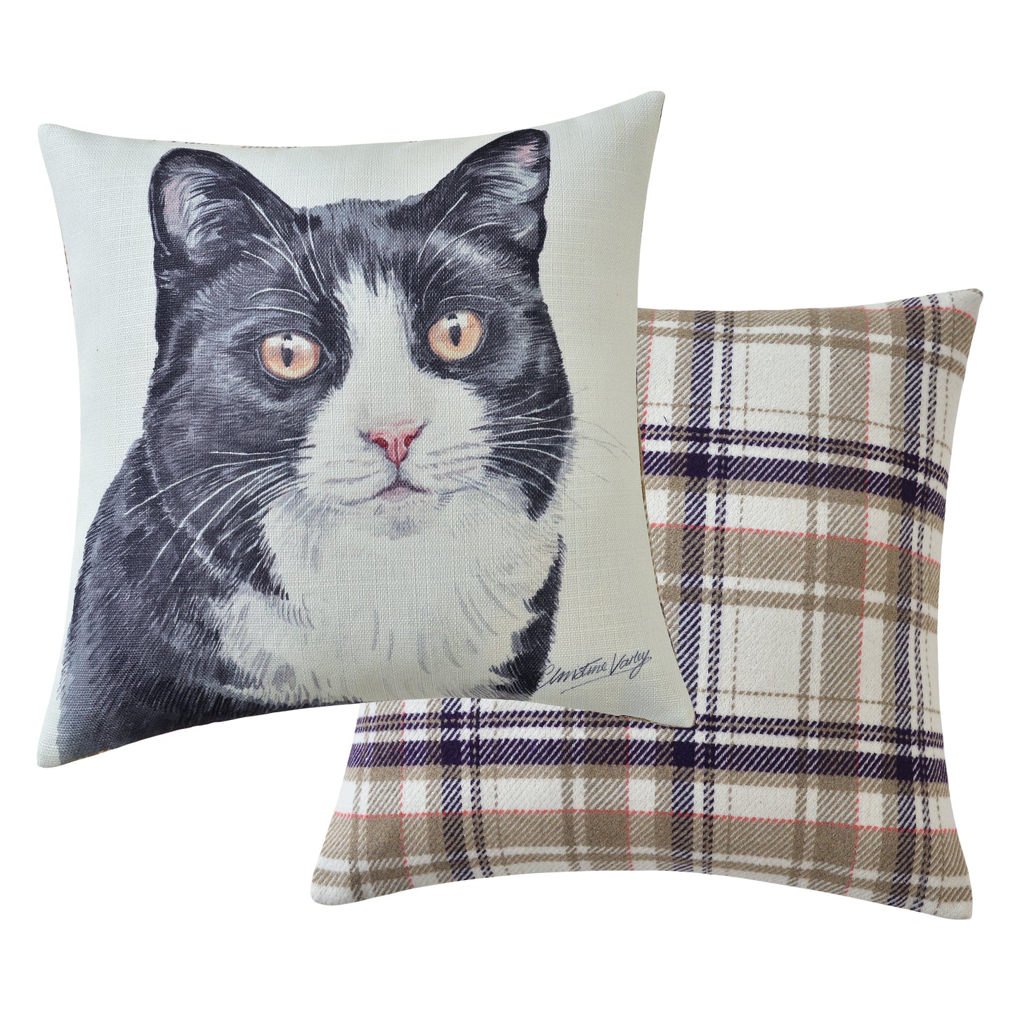 Black and White Cat Cushion